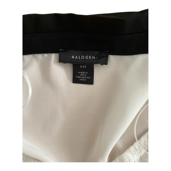 NWT Halogen Black and Ivory Sheer Blouse - Picture 5 of 6